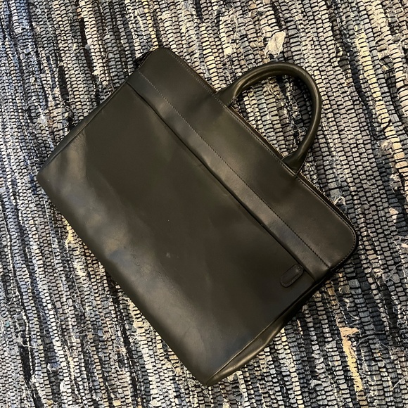 TRION JAPAN SLIM LEATHER BRIEFCASE GREEN - Picture 2 of 10